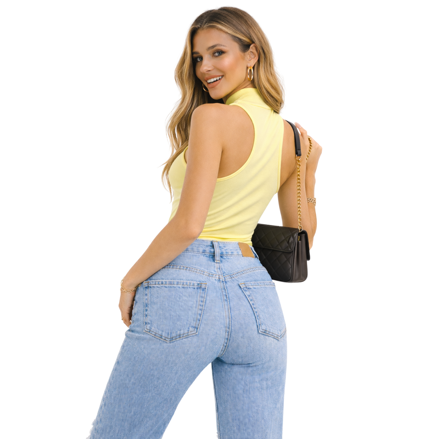 Body smanicato collo alto
