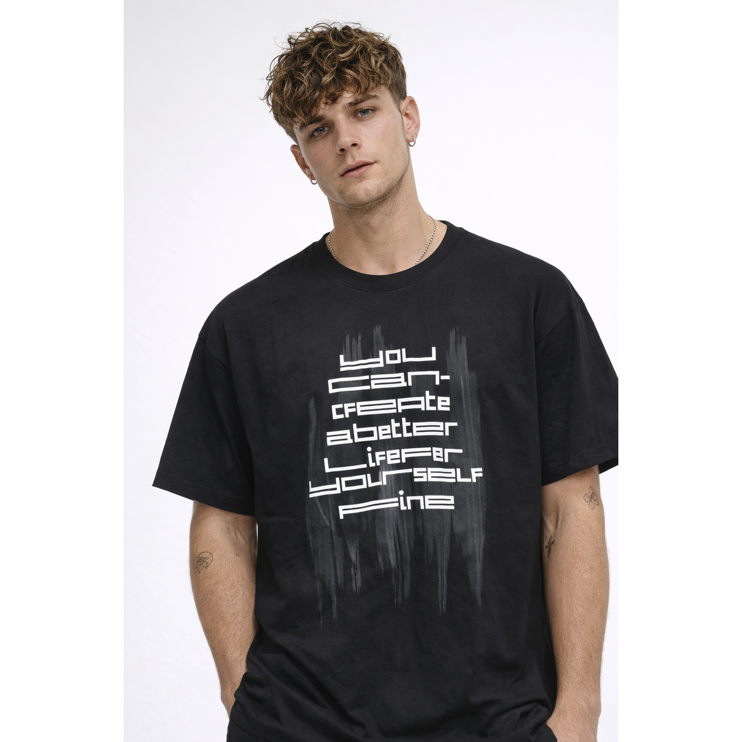 T-Shirt Uomo “Create Yourself” – Nera Streetwear