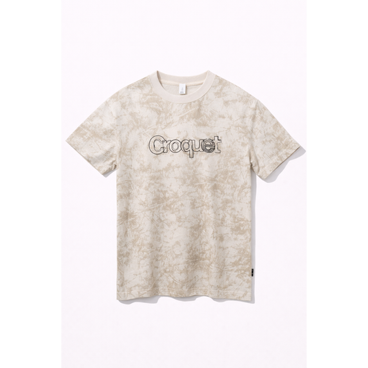T-Shirt Uomo Tie Dye Beige Croquet – Maglietta Streetwear Estiva Oversize