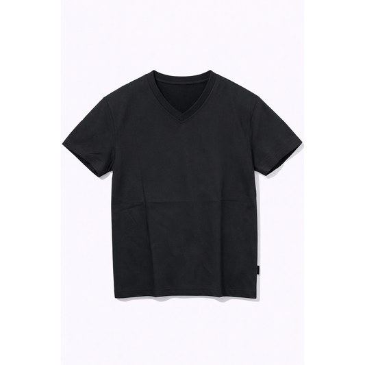 T-shirt Nera Uomo Basic Scollo a V – Maglietta Slim Fit Estiva Essenziale