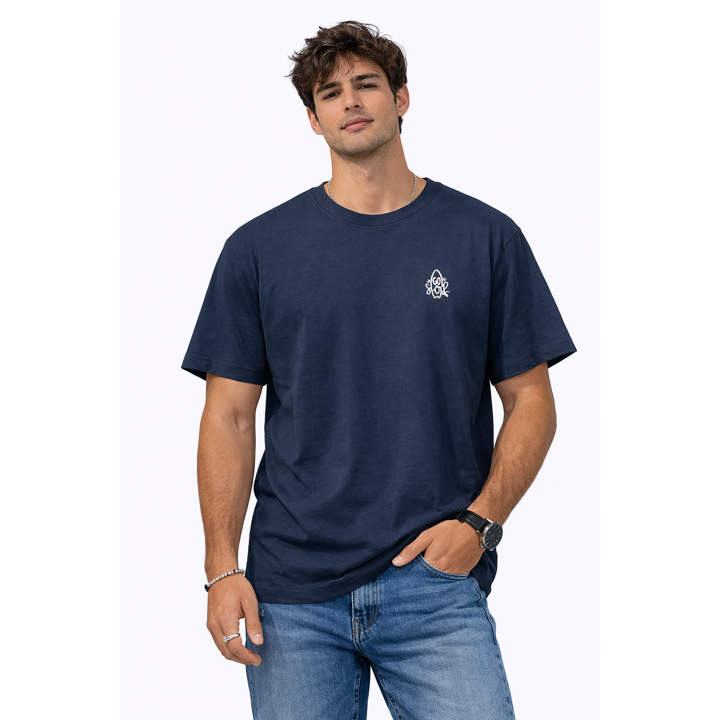 T-Shirt Uomo Minimal Logo Cotone Morbido – Maglietta Casual Streetwear Oversize