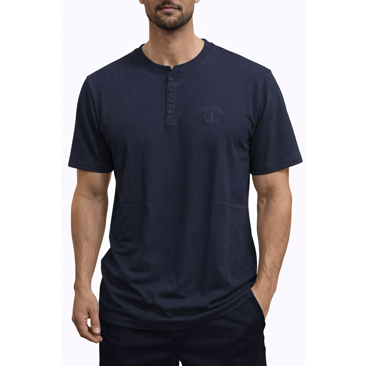 T-Shirt Henley Uomo Leggera Elasticizzata Estiva – Maglia Minimal Traspirante Casual