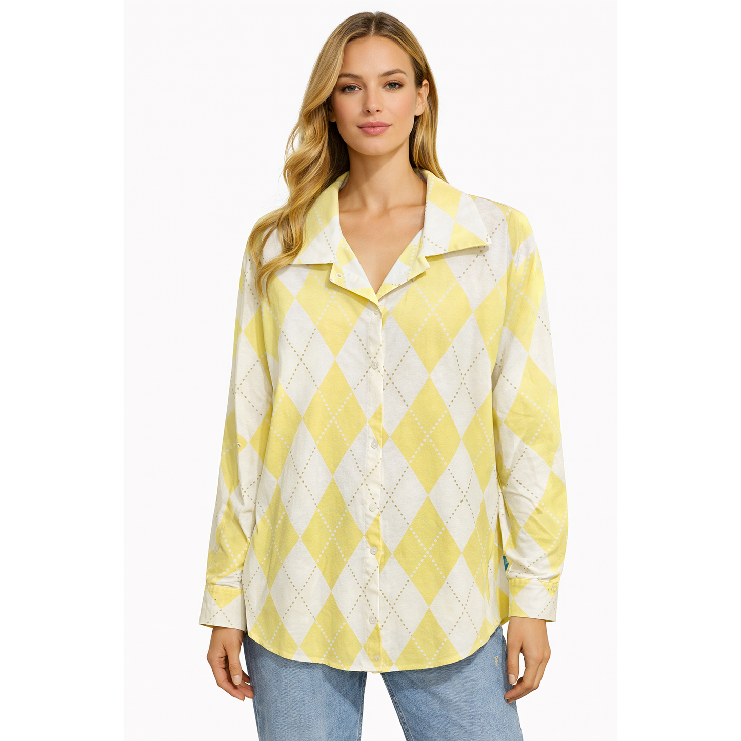 Camicia Donna Argyle Oversize Estiva – Casual Chic Leggera