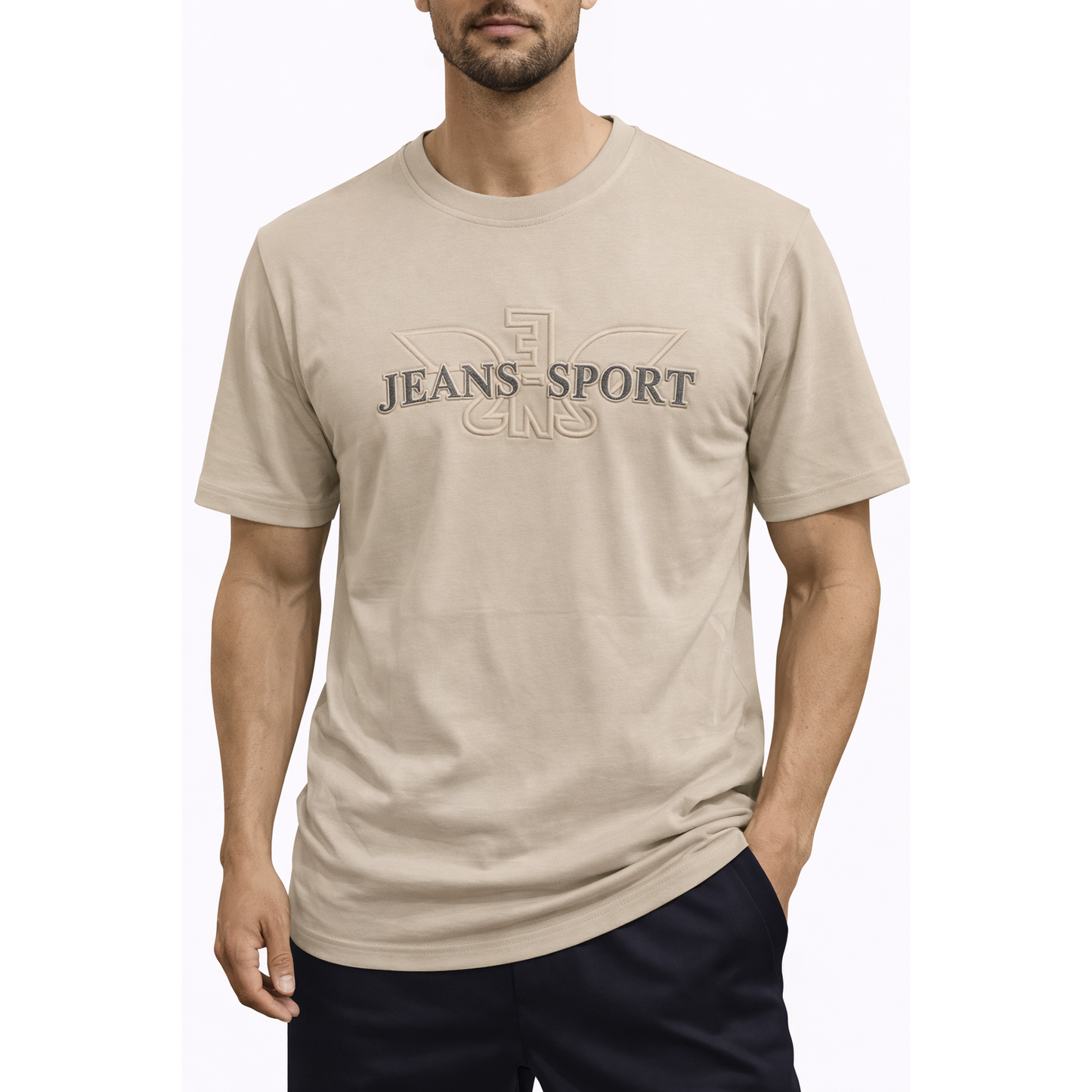 T-Shirt Uomo Oversize con Logo in Rilievo – Maglia Streetwear Ampia Estiva Minimal