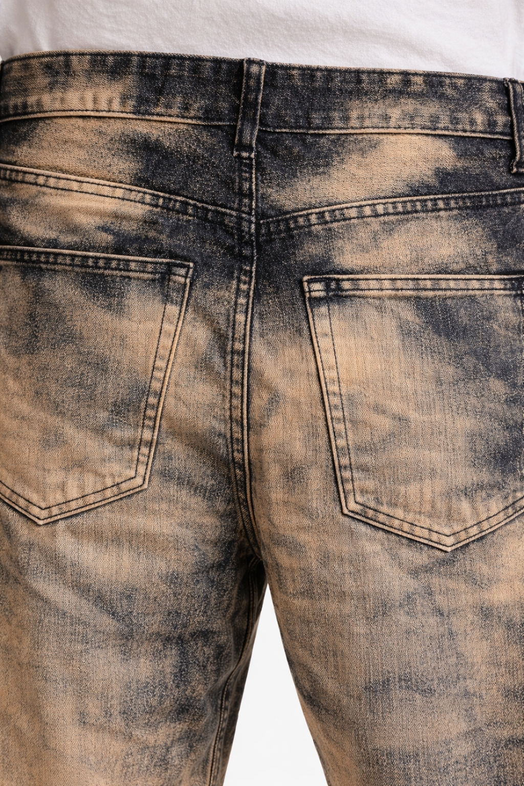 Jeans Uomo Straight Fit Effetto Lavato Streetwear