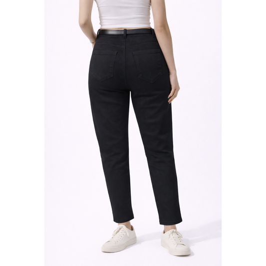 Jeans Donna Skinny Denim Chiaro con Strass – Pantaloni Elasticizzati Vita Media Eleganti Casual