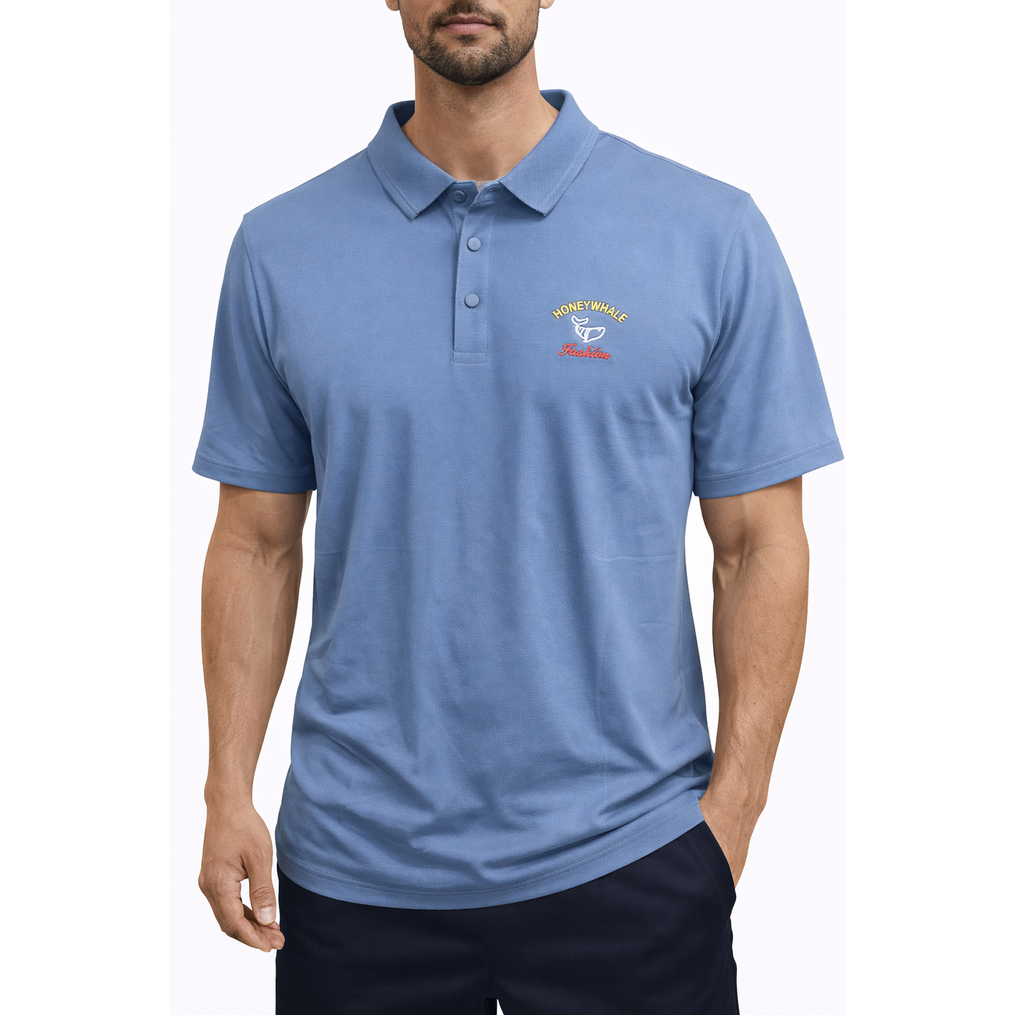 Polo Uomo Elasticizzata Honeywhale – Polo Estiva Traspirante Alta Qualità Casual Elegante