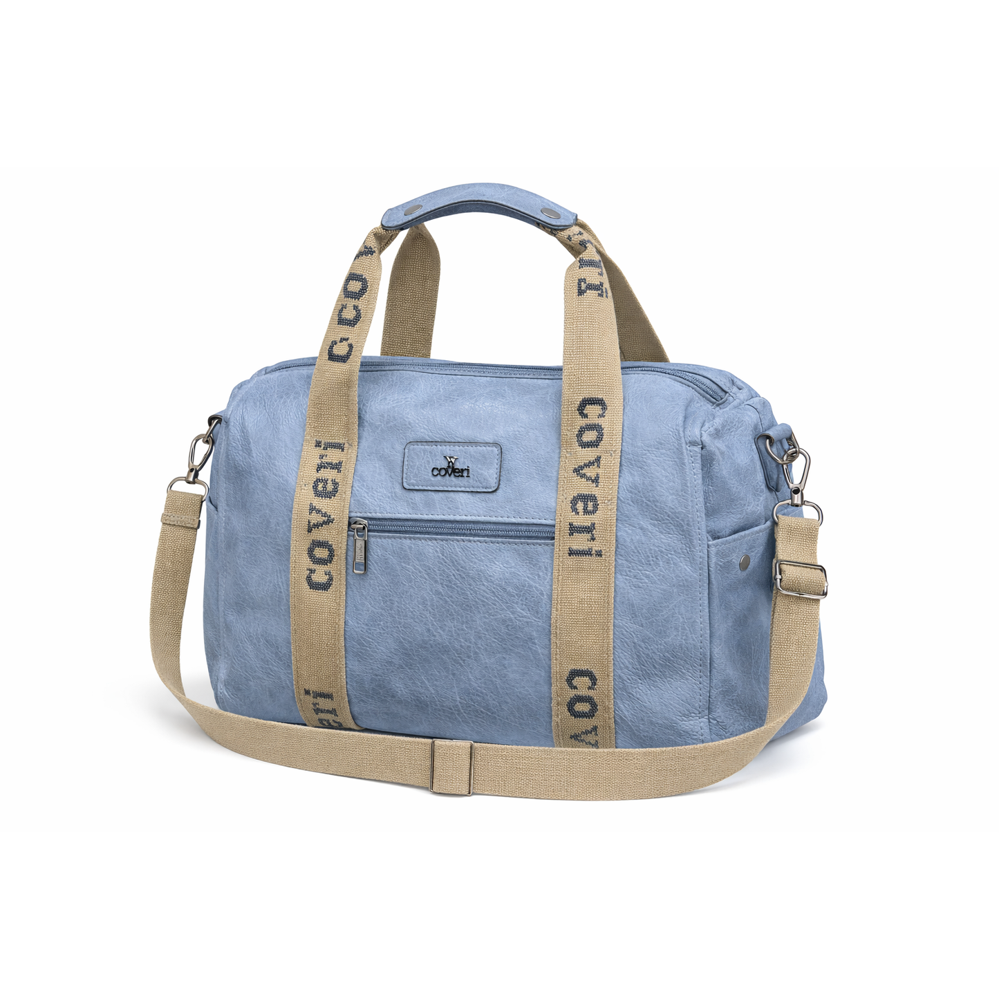 Borsa Verde in Ecopelle Effetto Vintage con Tracolla Regolabile – Tasca Posteriore con Zip, Tasche Laterali con Bottone e Chiusura Centrale