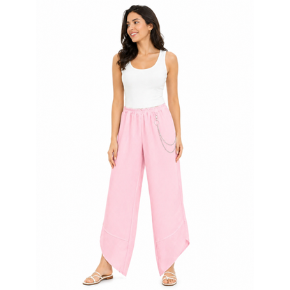 Pantaloni Donna Larghi con Catena Vita Elastico