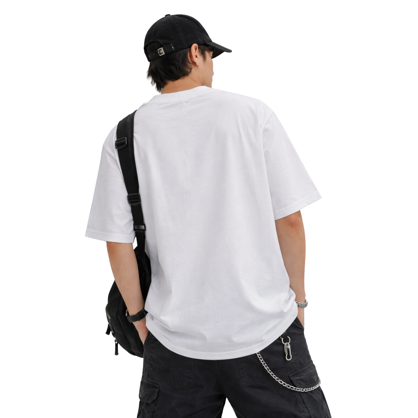 T-shirt Oversize Uomo Streetwear con Ricamo Minimal