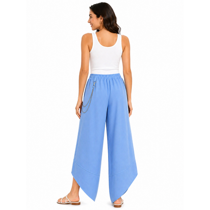 Pantaloni Donna Larghi con Catena Vita Elastico