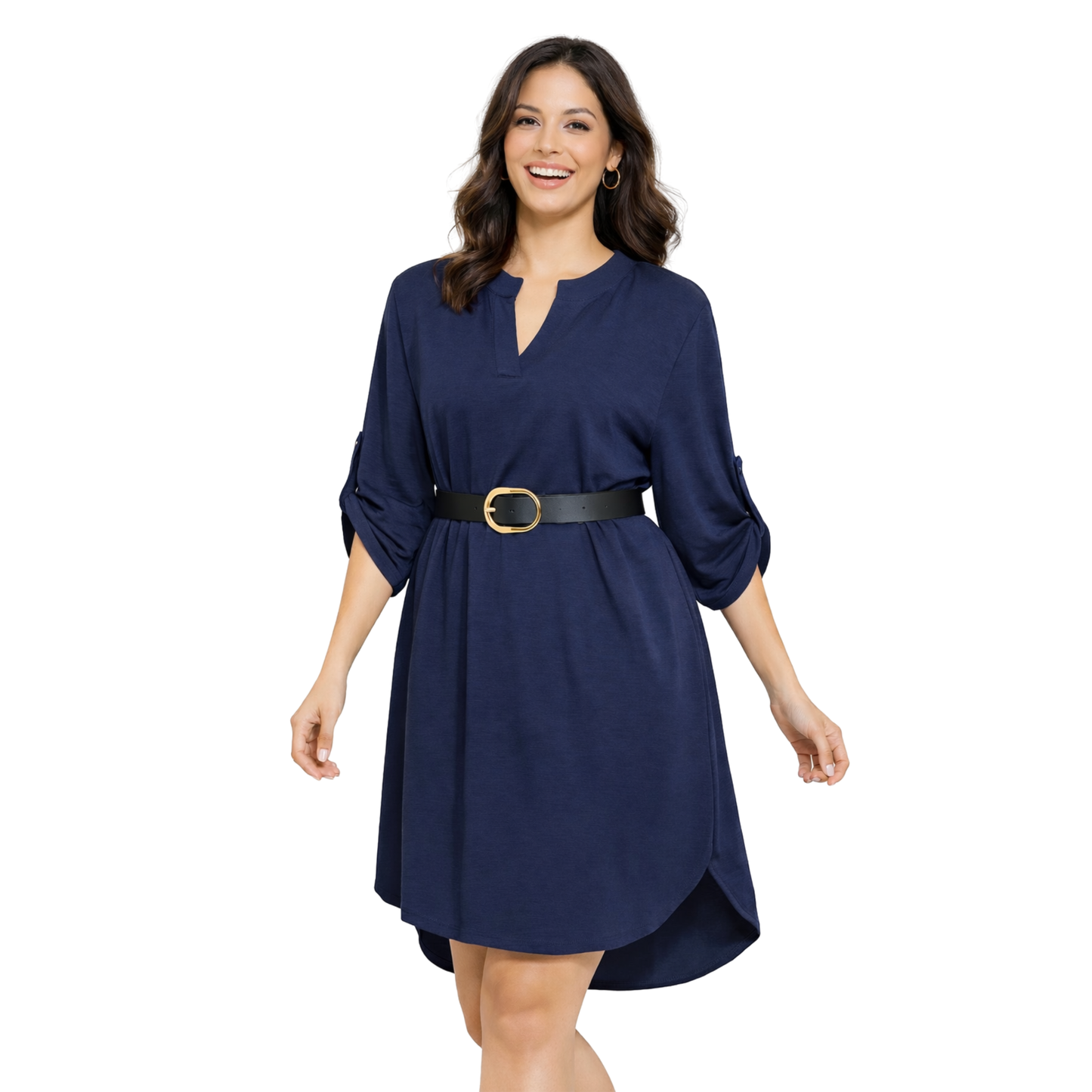 Vestito Tunica da Donna con Cintura – Abito Camicia Fit Morbido