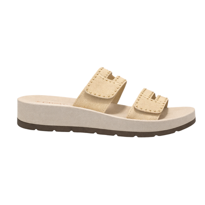 Sandali Donna Platform con Doppia Fascia e Chiusura in Velcro