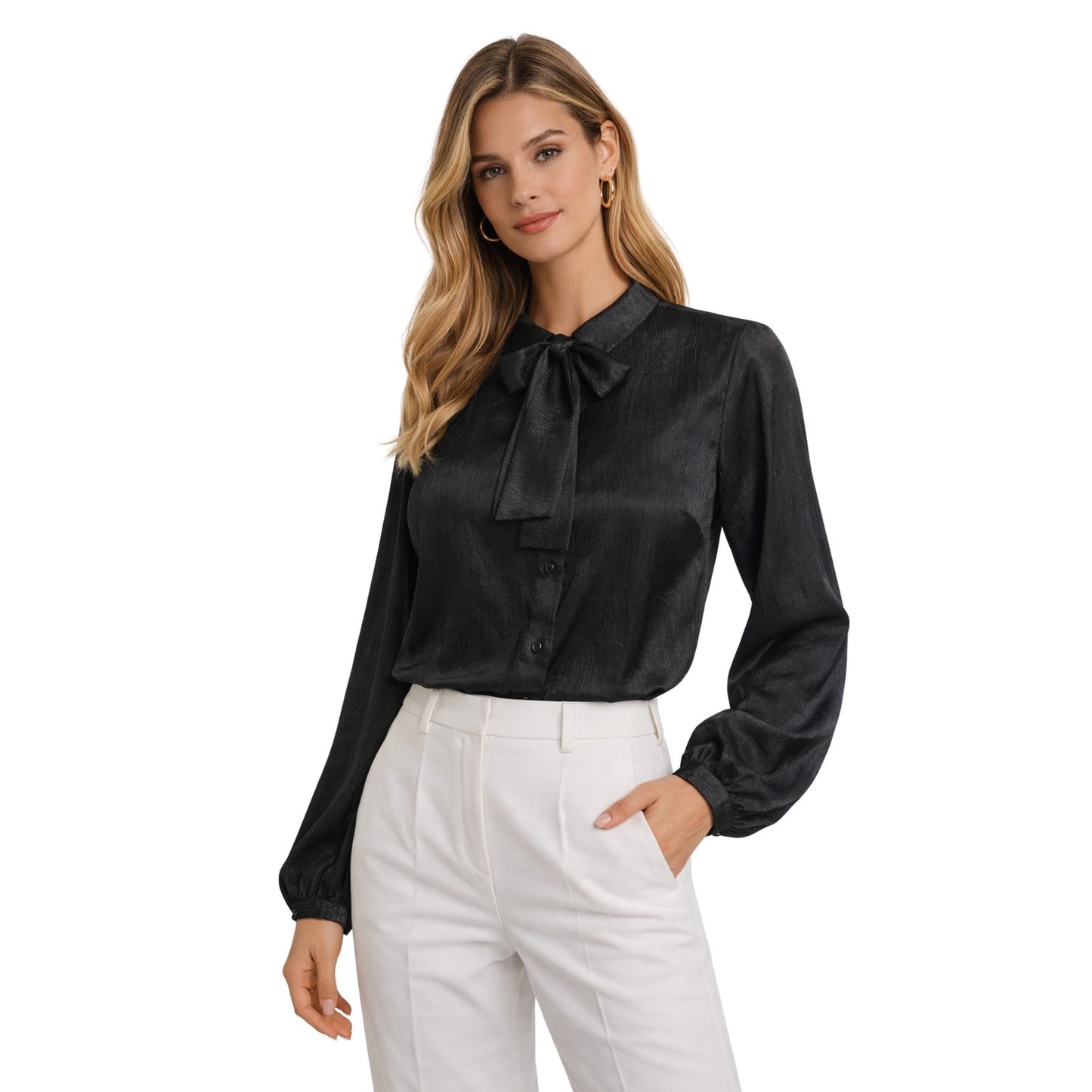 Camicia Donna Elegante con Fiocco