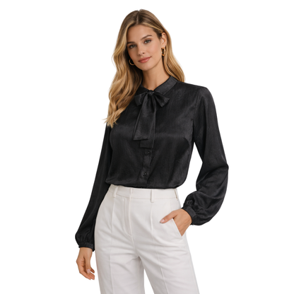 Camicia Donna Elegante con Fiocco
