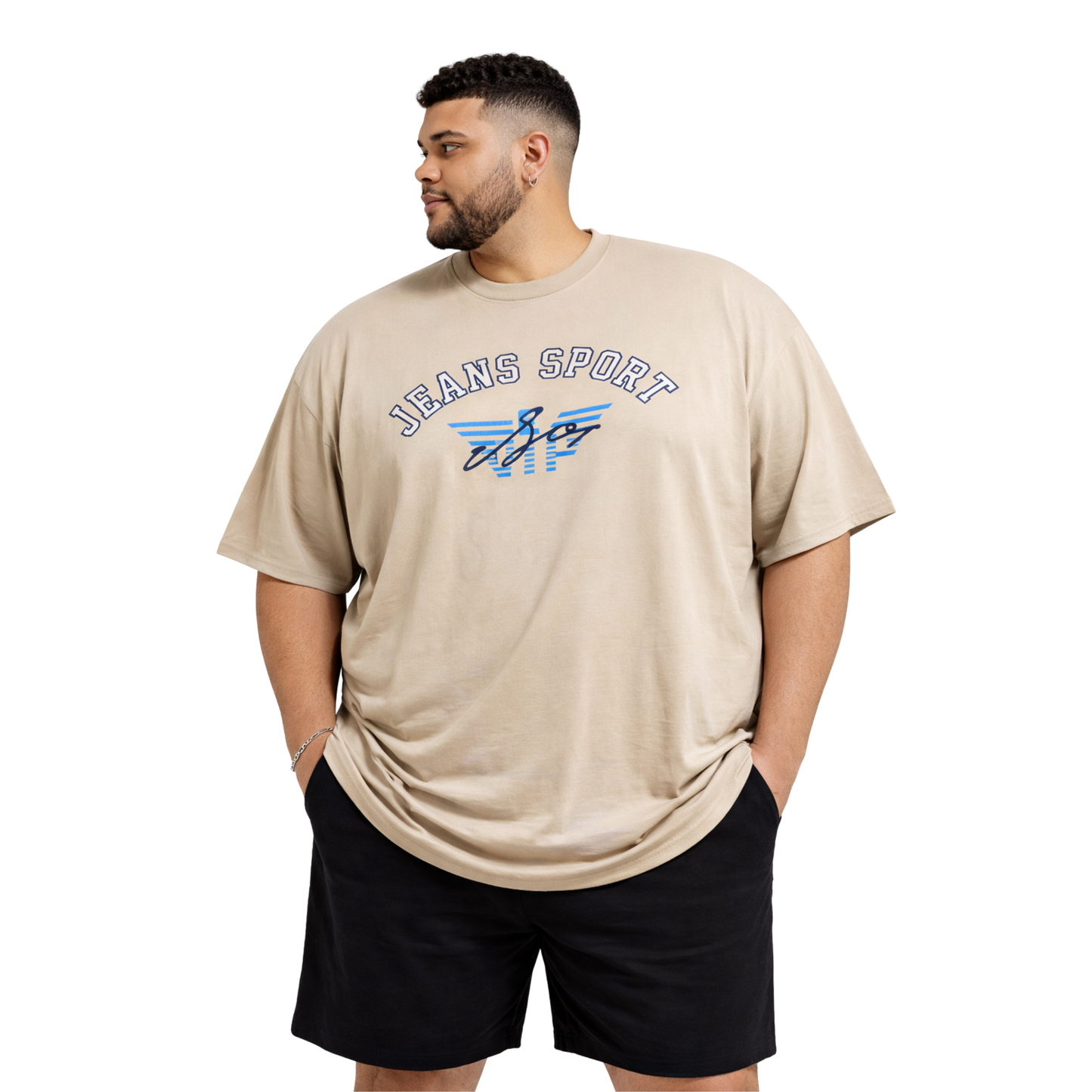 T-shirt Oversize Uomo Jeans Sport Cotone