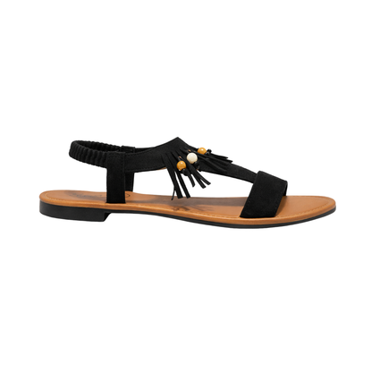 Sandali Donna Frange con Perline – Sandalo Estivo Casual