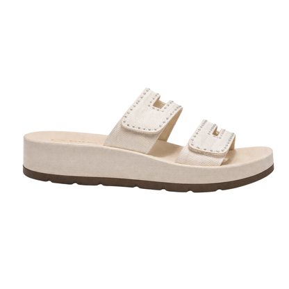 Sandali Donna Platform con Doppia Fascia e Chiusura in Velcro