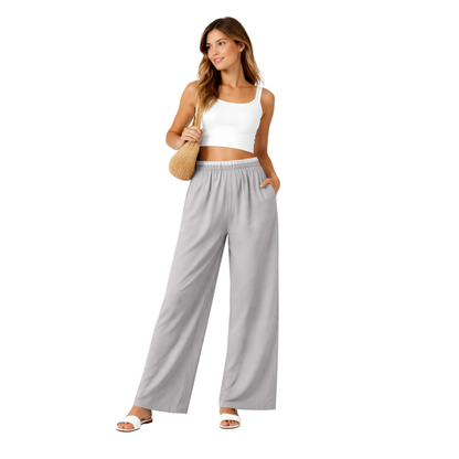 Pantaloni Palazzo Donna Vita Elasticizzata