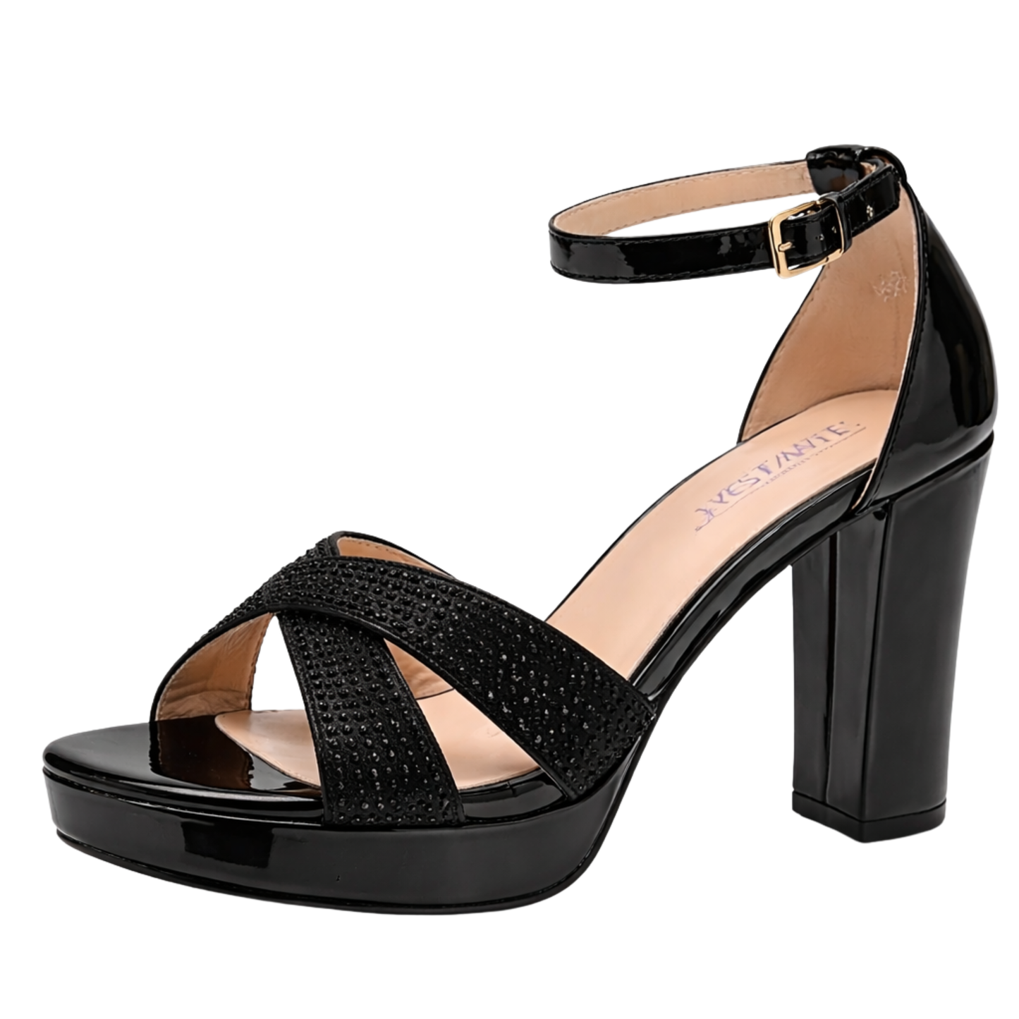 Sandalo con tacco e strass