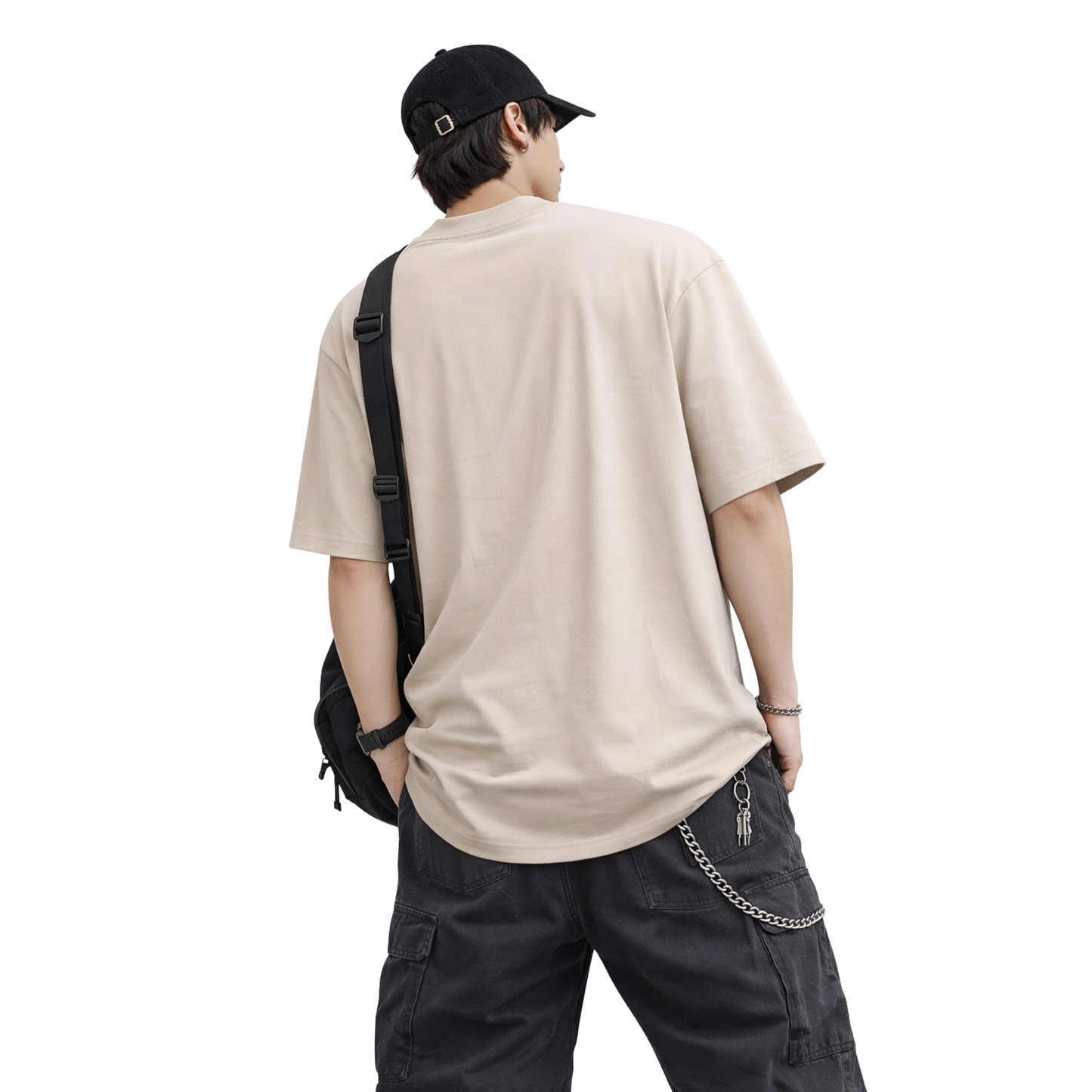 T-shirt Oversize Uomo Streetwear con Ricamo Minimal