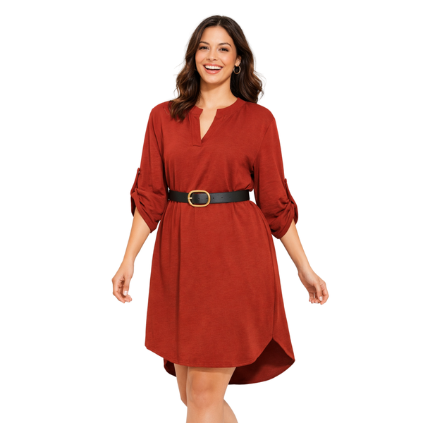 Vestito Tunica da Donna con Cintura – Abito Camicia Fit Morbido