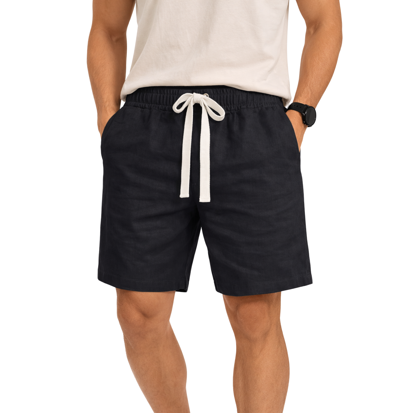 Pantaloncini Uomo in Lino con Coulisse – Shorts Estivi Leggeri