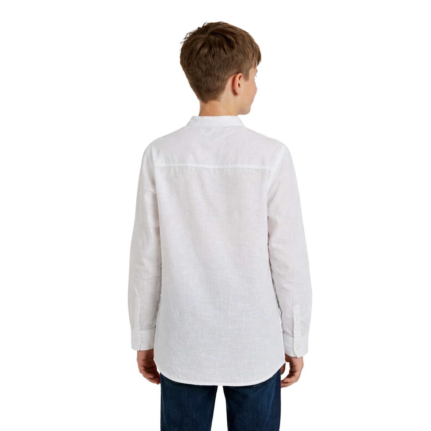 Camicia Bambino Collo Coreano in Cotone Leggero