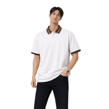 Polo Uomo Relax Fit con Colletto a Contrasto – Tessuto Elasticizzato