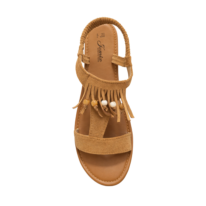Sandali Donna Frange con Perline – Sandalo Estivo Casual