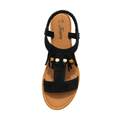 Sandali Donna Frange con Perline – Sandalo Estivo Casual