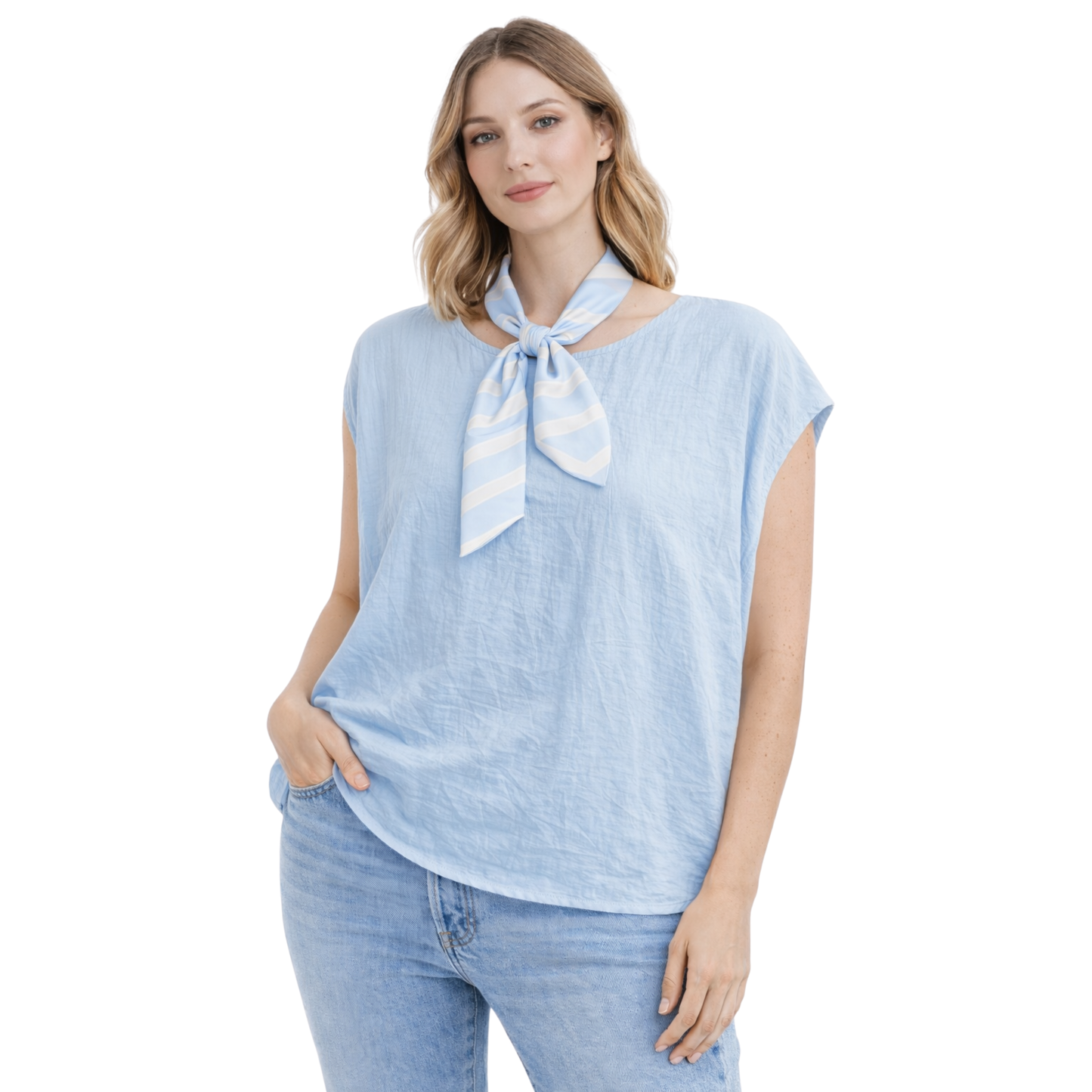 Blusa Oversize con Foulard