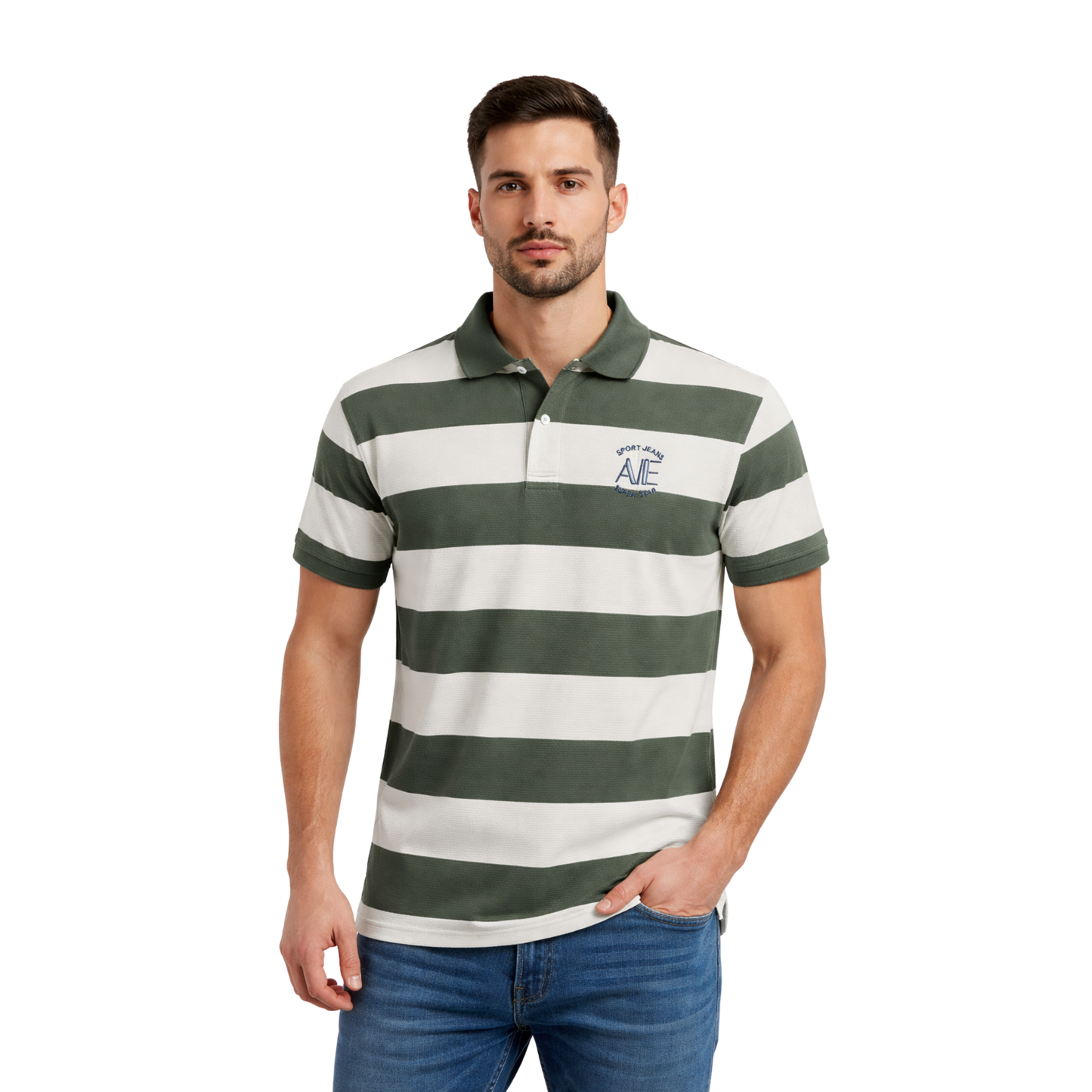 Polo Uomo Premium a Righe con Colletto Classico