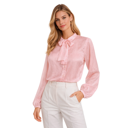 Camicia Donna Elegante con Fiocco
