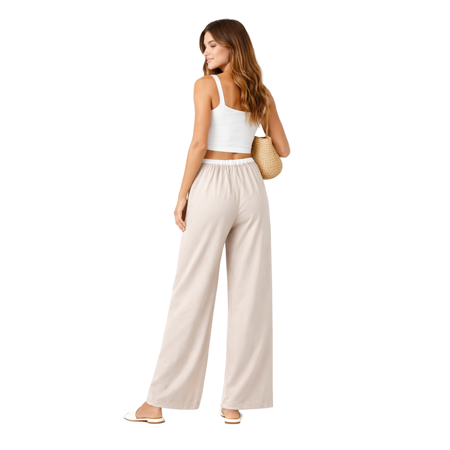 Pantaloni Palazzo Donna Vita Elasticizzata