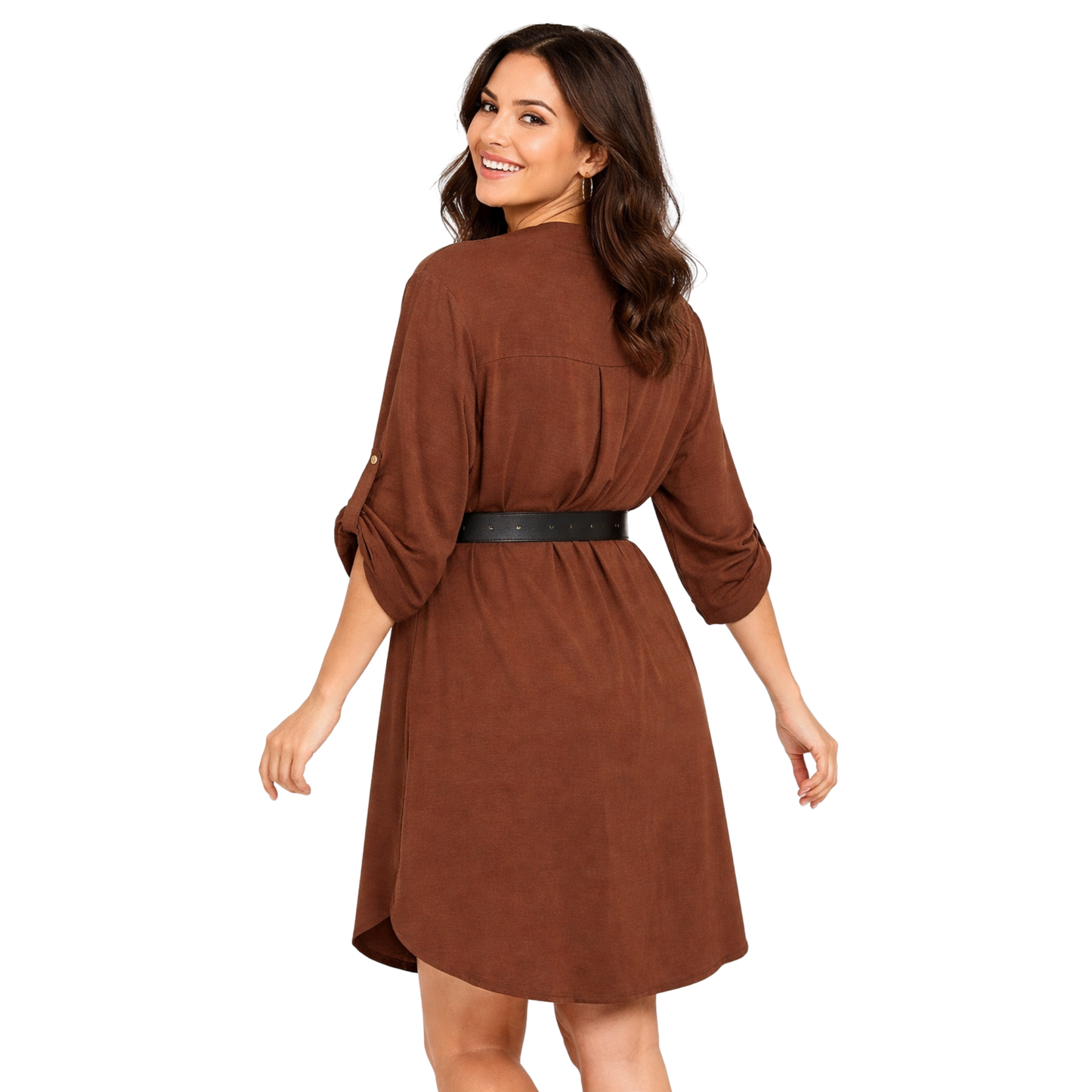 Vestito Tunica da Donna con Cintura – Abito Camicia Fit Morbido