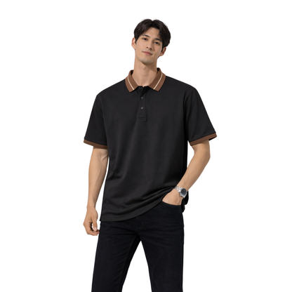 Polo Uomo Relax Fit con Colletto a Contrasto – Tessuto Elasticizzato