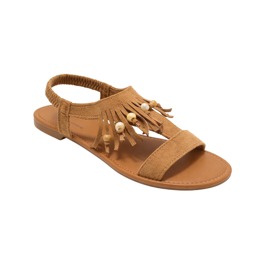 Sandali Donna Frange con Perline – Sandalo Estivo Casual