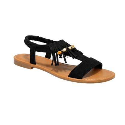 Sandali Donna Frange con Perline – Sandalo Estivo Casual