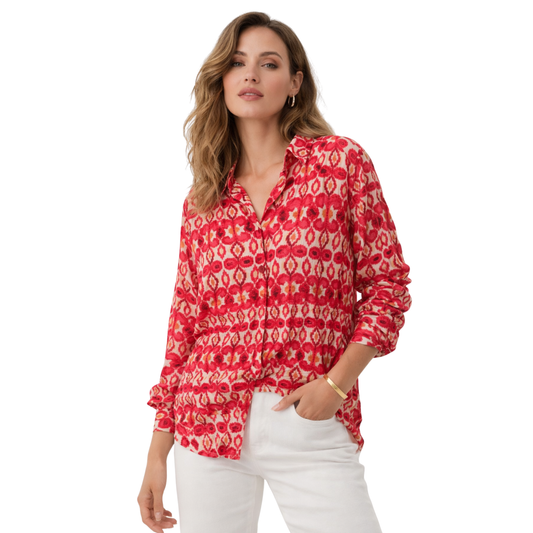 Camicia Donna Fantasia Morbida Fit Elegante Casual