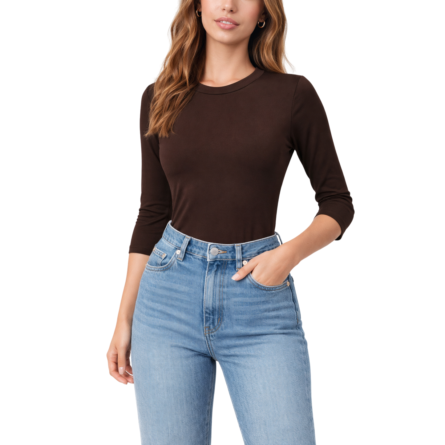 Body Donna Maniche 3/4 Elasticizzato