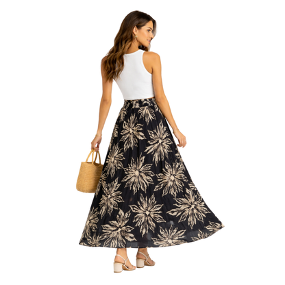 Gonna Lunga Donna Vita Alta Fluida Elegante Casual
