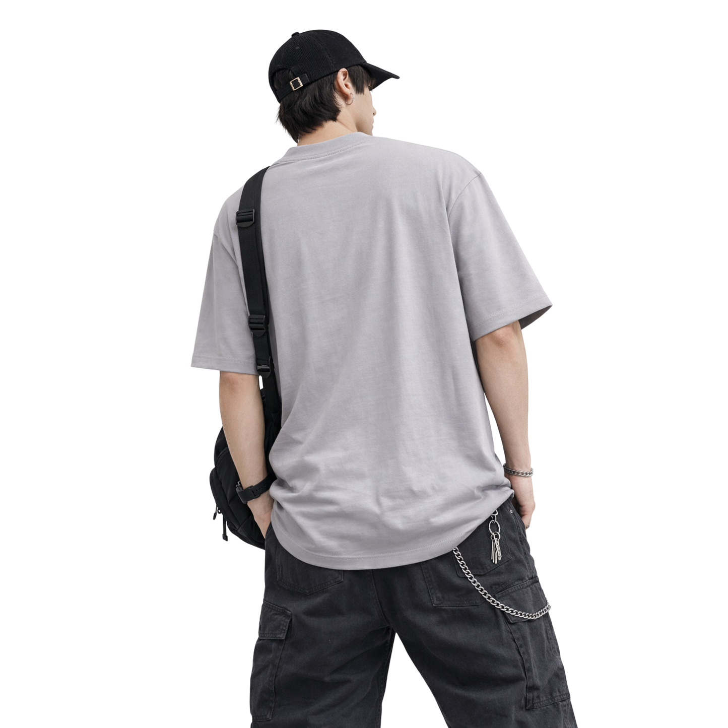 T-shirt Oversize Uomo Streetwear con Ricamo Minimal