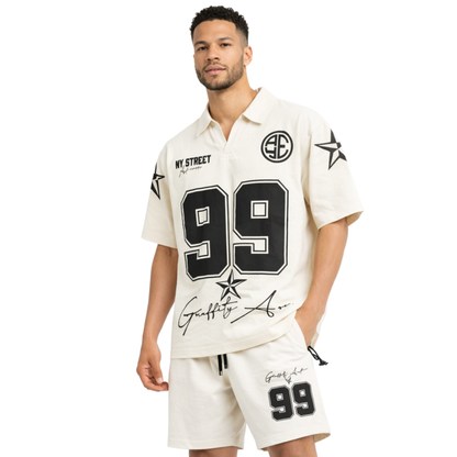Completo Estivo Uomo Streetwear Set Maglia e Shorts Stile Grafico Casual