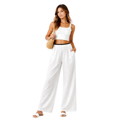 Pantaloni Palazzo Donna Vita Elasticizzata