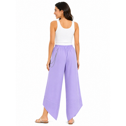 Pantaloni Donna Larghi con Catena Vita Elastico