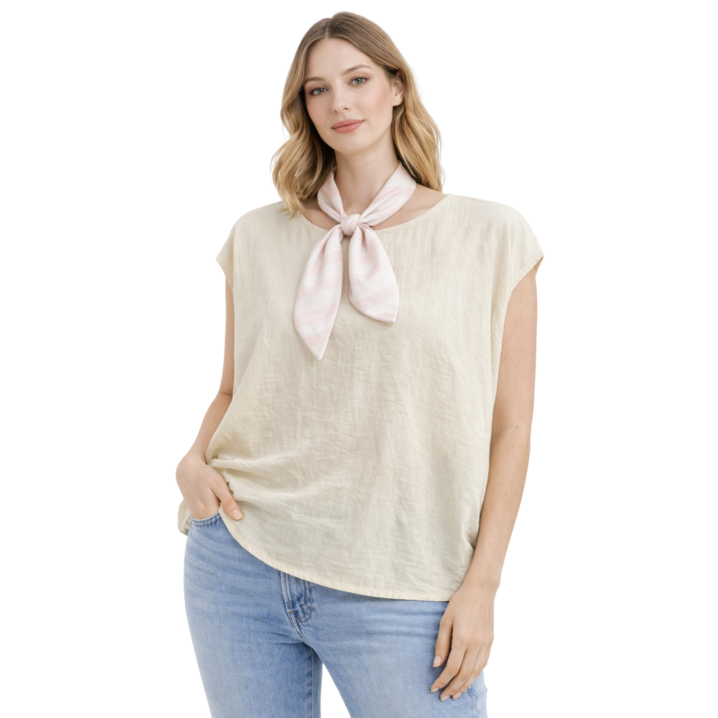 Blusa Oversize con Foulard