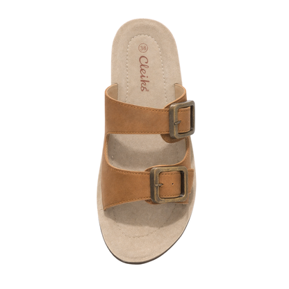 Sandali Donna con Doppia Fibia Regolabile e Zeppa Comfort