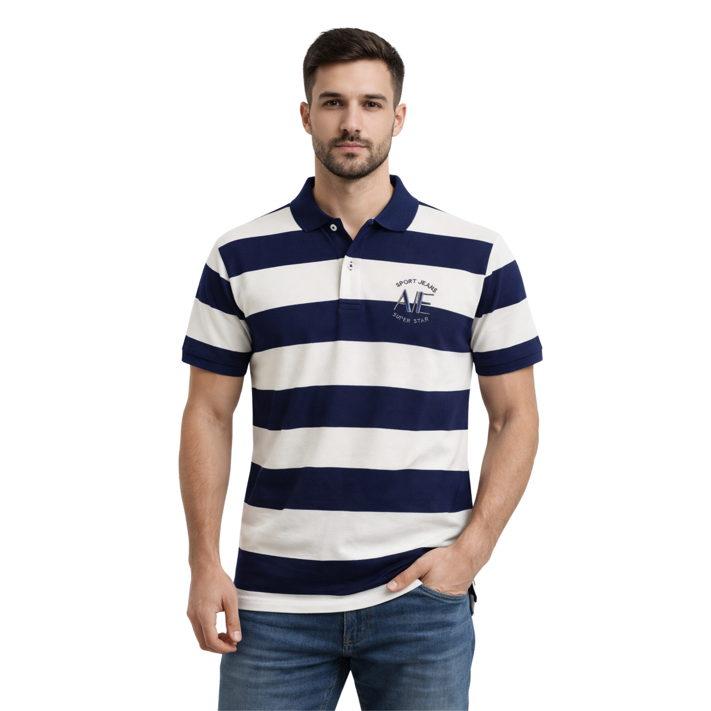 Polo Uomo Premium a Righe con Colletto Classico
