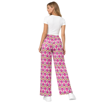 Pantaloni Donna Palazzo Vita Alta Elasticizzati Eleganti Casual
